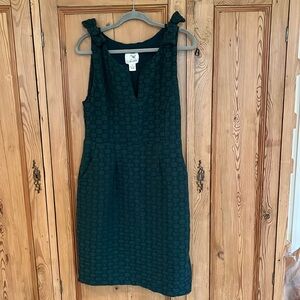 Anthro Tabitha  size 12 dark emerald green basket weave texture lined w/pockets